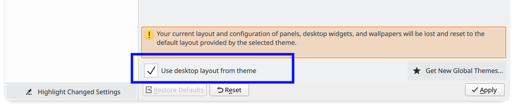 Use desktop layout from theme