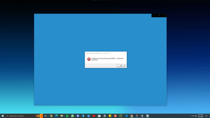 Exception Processing Message 0xc0000005 Unexpected Parameters After - Desktop Dark Arts for Desktop