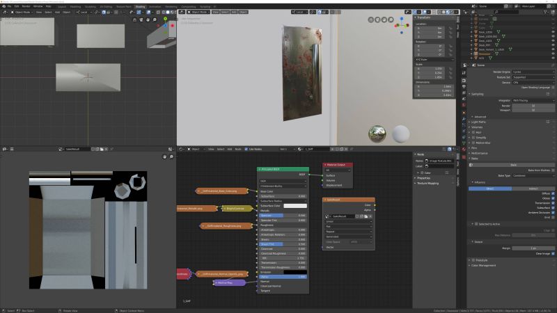 Cycles Render Engine Baking Normals Problem In Blender 2 8 Blender - Artistic Dark Design - Full HD