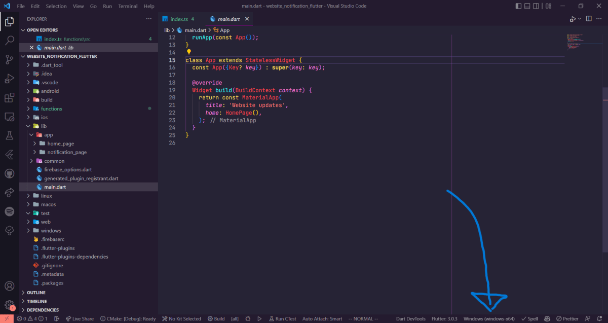 screenshot of vscode