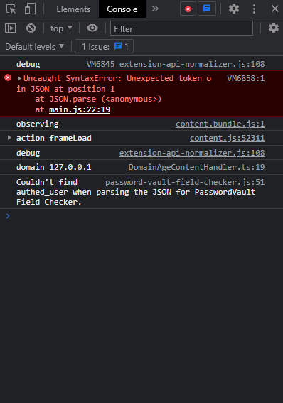Console error