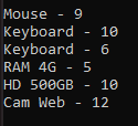 My output is the follwing: