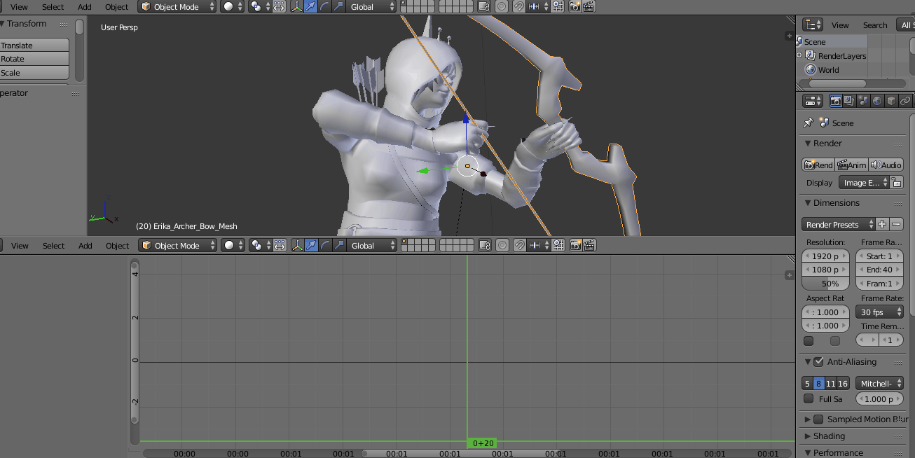 Edit mixamo animation in blender