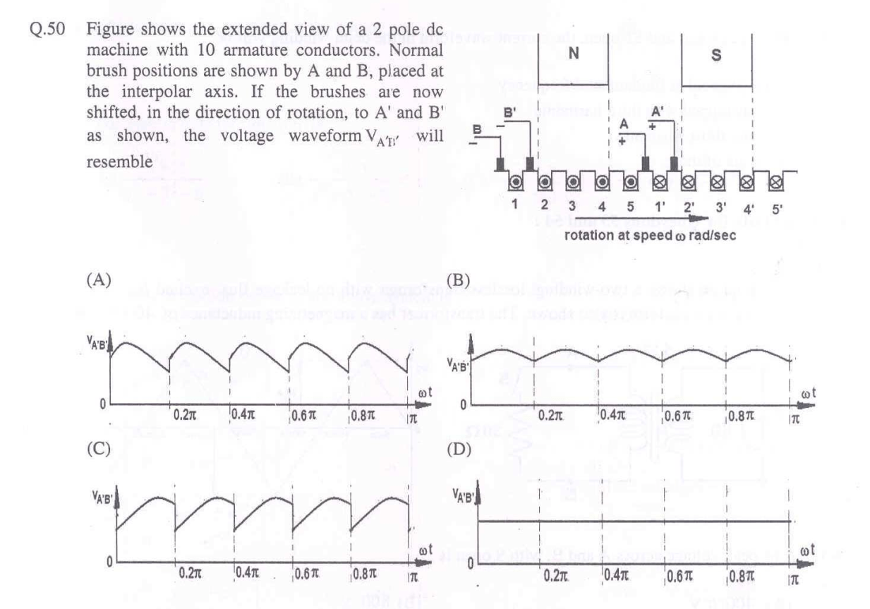 Dc Machine Ouput Voltage Waveform Electrical Engineering