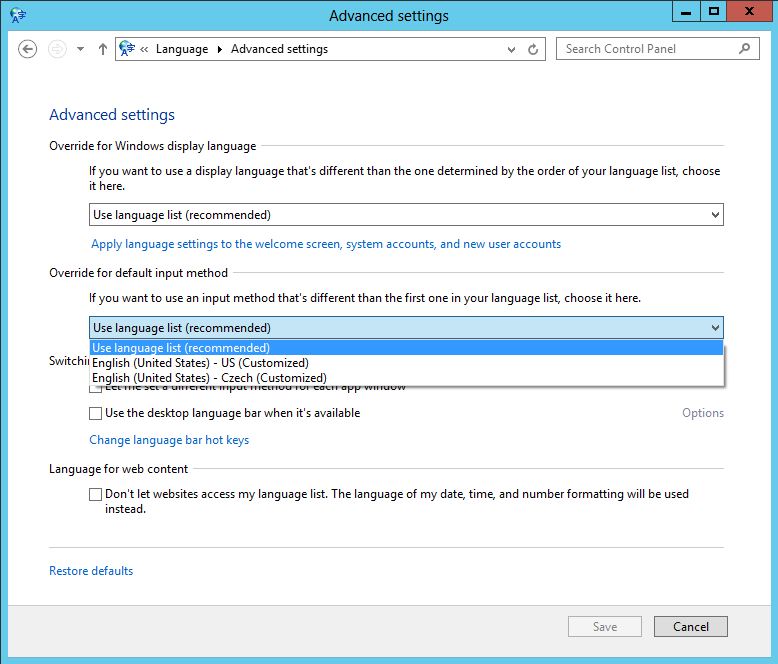 Setting Default Keyboard Layout In Windows 8 Windows