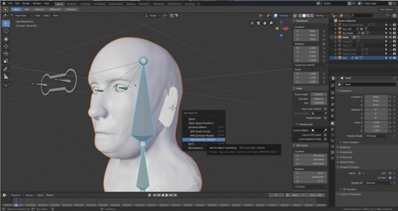 After Applying Armature With Automatic Weights Moving Bones Distorts - Landscape Background Collection - Retina Quality