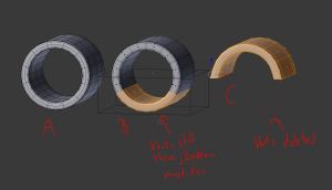 cylinder half cut shape blender boolean subsurf round topology modifier problem without way