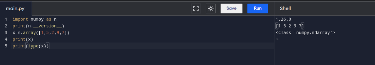 Online Compiler Output.
