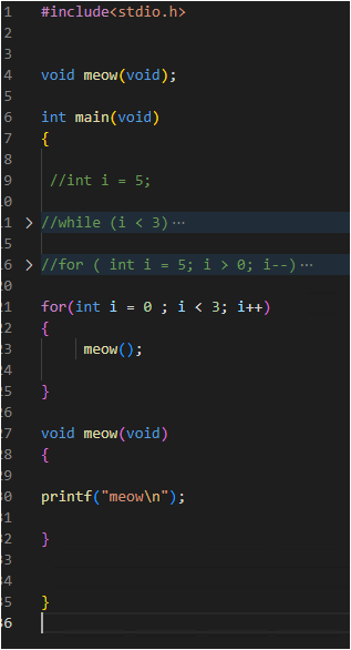 Function reference at top for compiler
