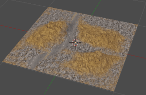 road blender texture terrain along path tiling follow texturing stack