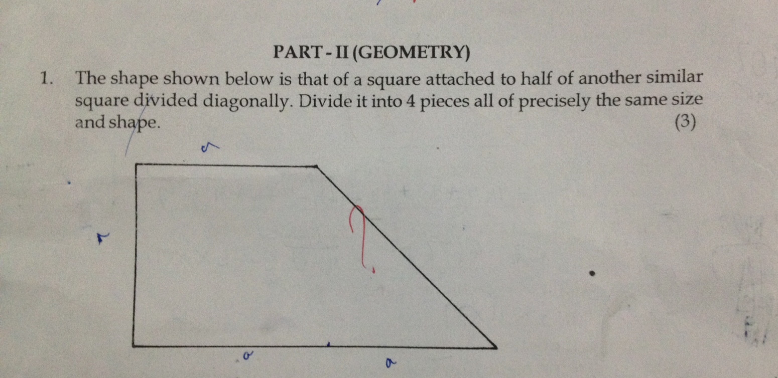 Katie wants to build a path . Divide Trapezoid Into 4 Equal Parts Mathematics Stack Exchange