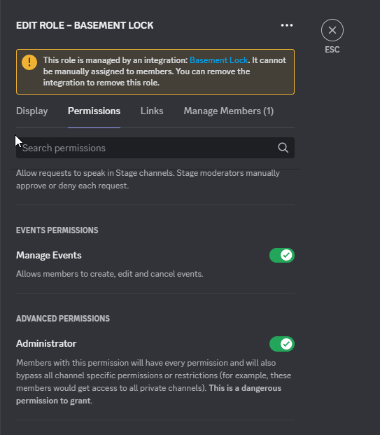 Bot has admin permissions