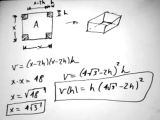 Optimization Optimize Volume Of Box Mathematics Stack Exchange