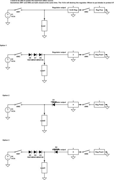 Multiple Power Source And Diode Protection Electrical Engineering - Vintage Design Collection - HD Quality