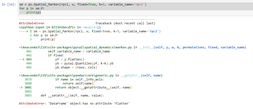 How Can I Pass The Attributeerror Dataframe Object Has No Attribute Flatten In Python Stack Overflow Module pandas has no attribute Dataframe Community Discussion Forum for Anaconda You received this message because you are subscribed to the Google Groups Anaconda - Public group.