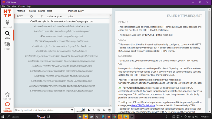 Trusted credentials for android