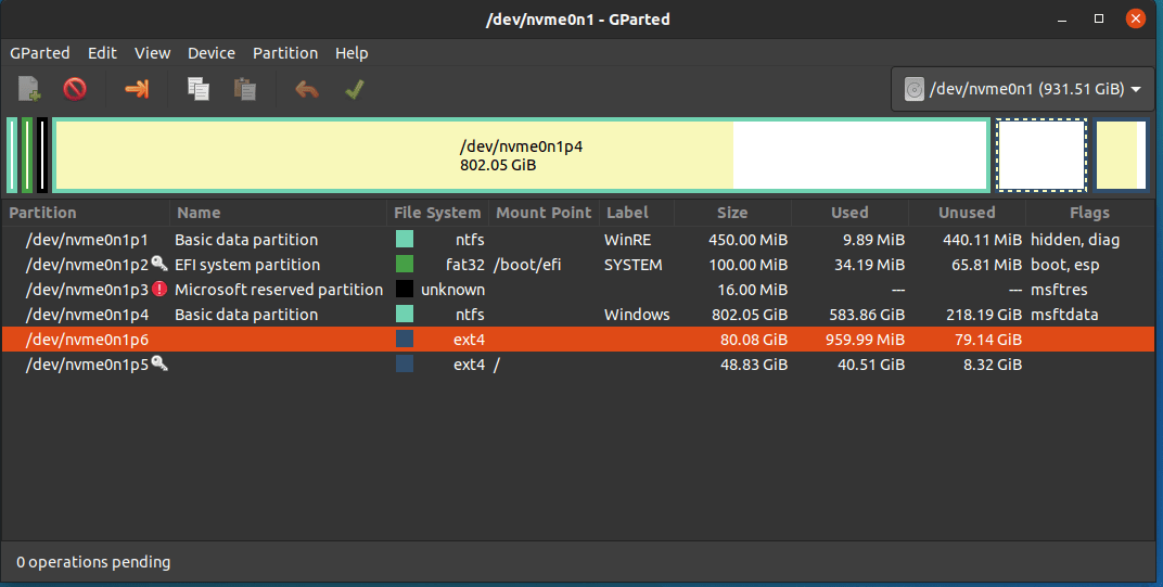 the last partition is the current ubuntu partition. How to extend it with the partition before it?