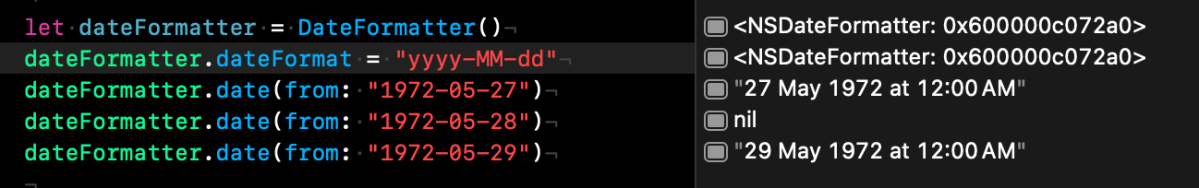screenshot from Playgroud.swift