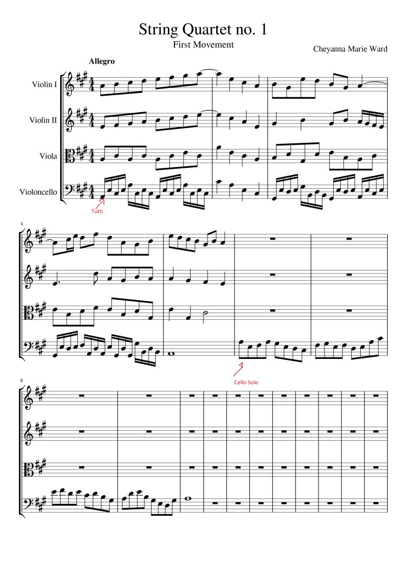 String Quartet Composition Pdf - High Quality Colorful Background - HD