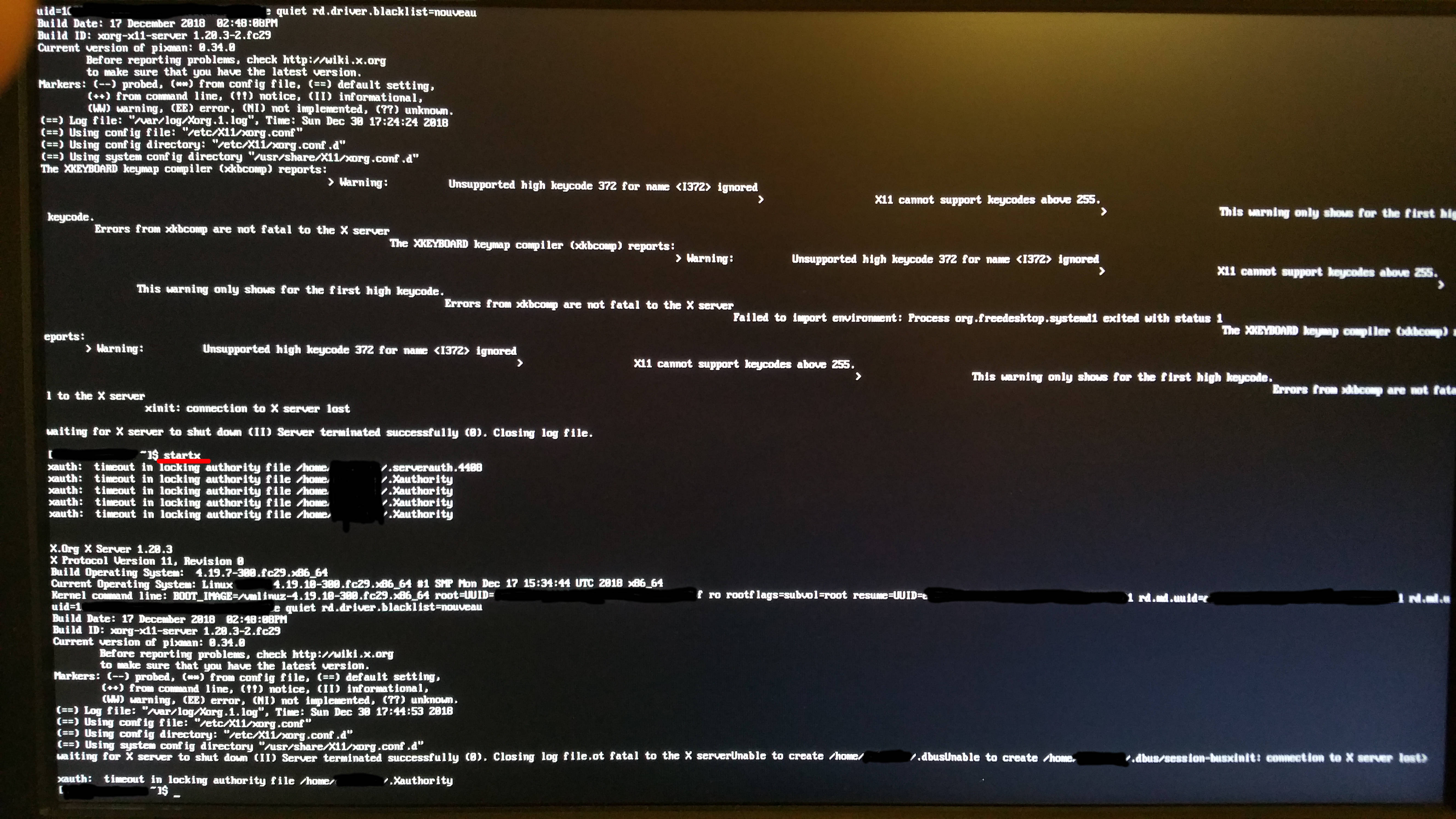 Black Screen After Login Fedora 29 Unix Linux Stack Exchange