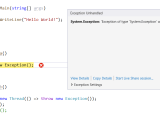 C How To Make Visual Studio Break In On Uncaught Exception In Thread