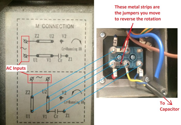 1 phase motor connection diagram