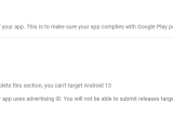 Android Google Play Console Does Your App Use Advertising Id Stack