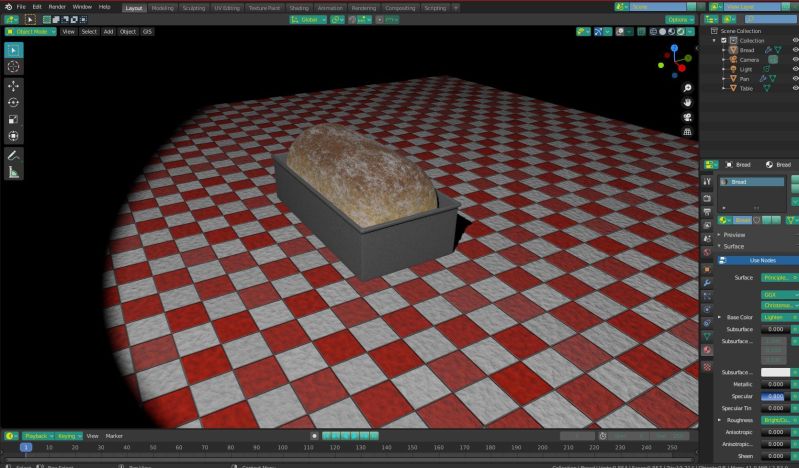 Baked Bread Simulation Set Up With Blender - Mobile Dark Backgrounds for Desktop