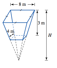 What is the volume of the square pyramid, given the base edge and slant height. Find Original Height Of Inverted Square Based Pyramid That Is Truncated Mathematics Stack Exchange
