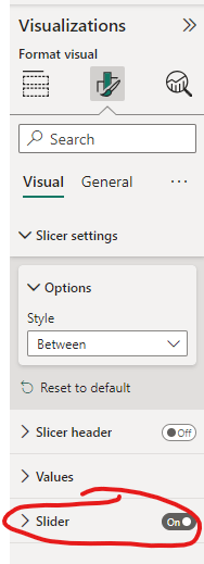Able to toggle on "slider"