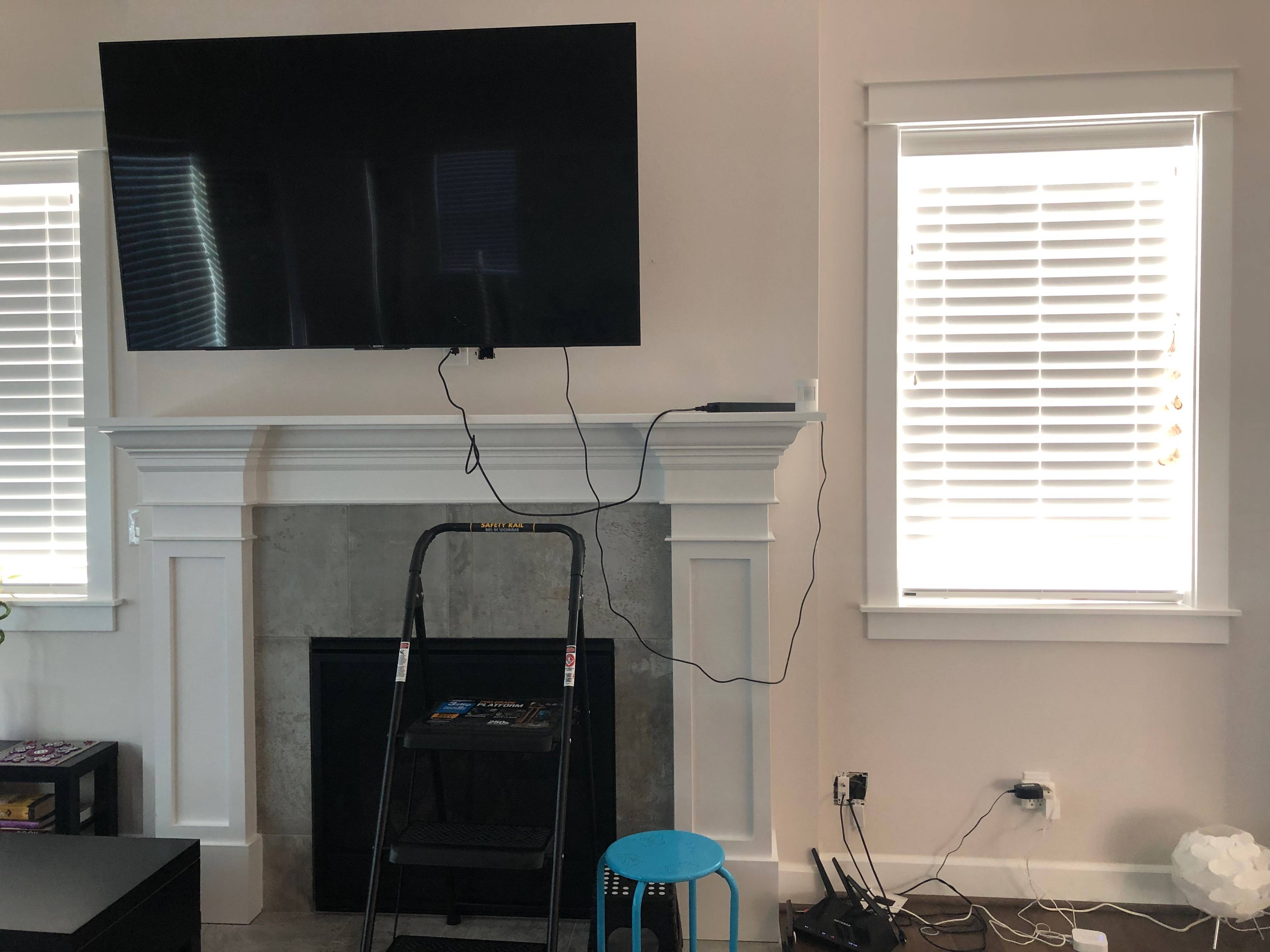 How To Hide Mounted Tv Wires Above Fireplace Homeimprovement