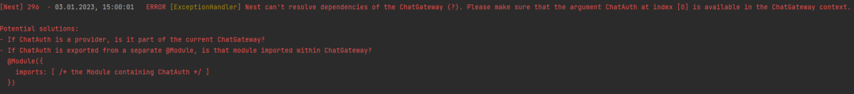 My error in terminal