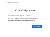Java Couldn T Sign You In This Browser Or App May Not Be Secure Try