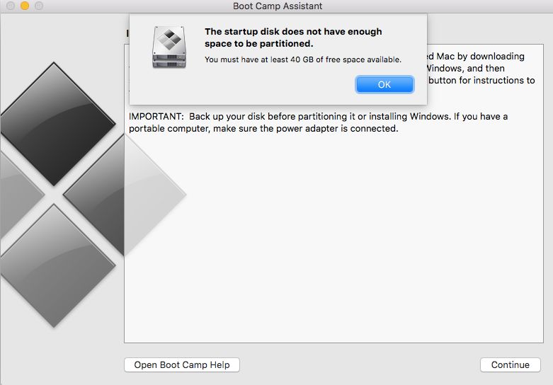 Macos Bootcamp 40gb Error Ask Different - Retina Landscape Backgrounds for Desktop