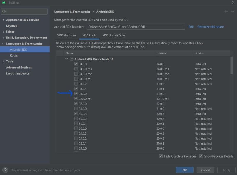 React Native Reactnative Does Not Install Android 33 Sdk How To Solve - Gradient Illustration Collection - Retina Quality