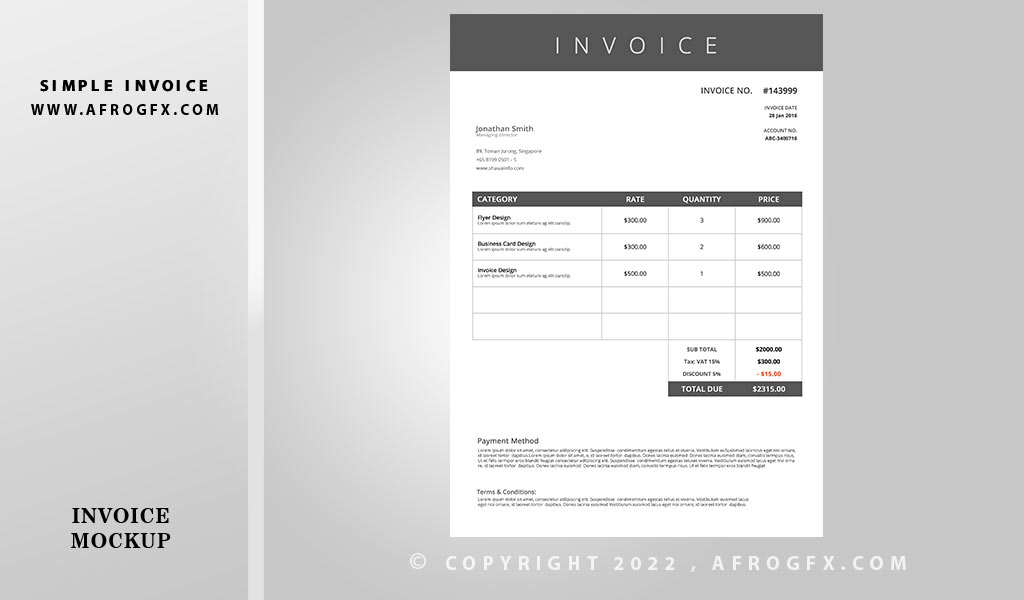 Invoice Mockup Psd Free Download Invoice Template Vector Afrogfx - Best Vintage Images in Full HD