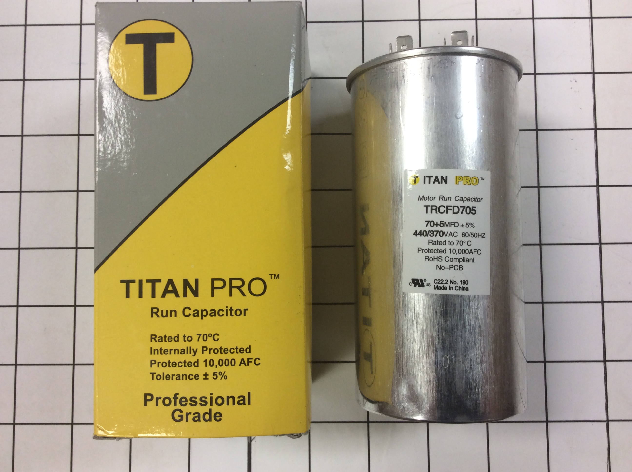 Titan Pro Trcfd705 70 5 Mfd Round Dual Motor Run Capacitor