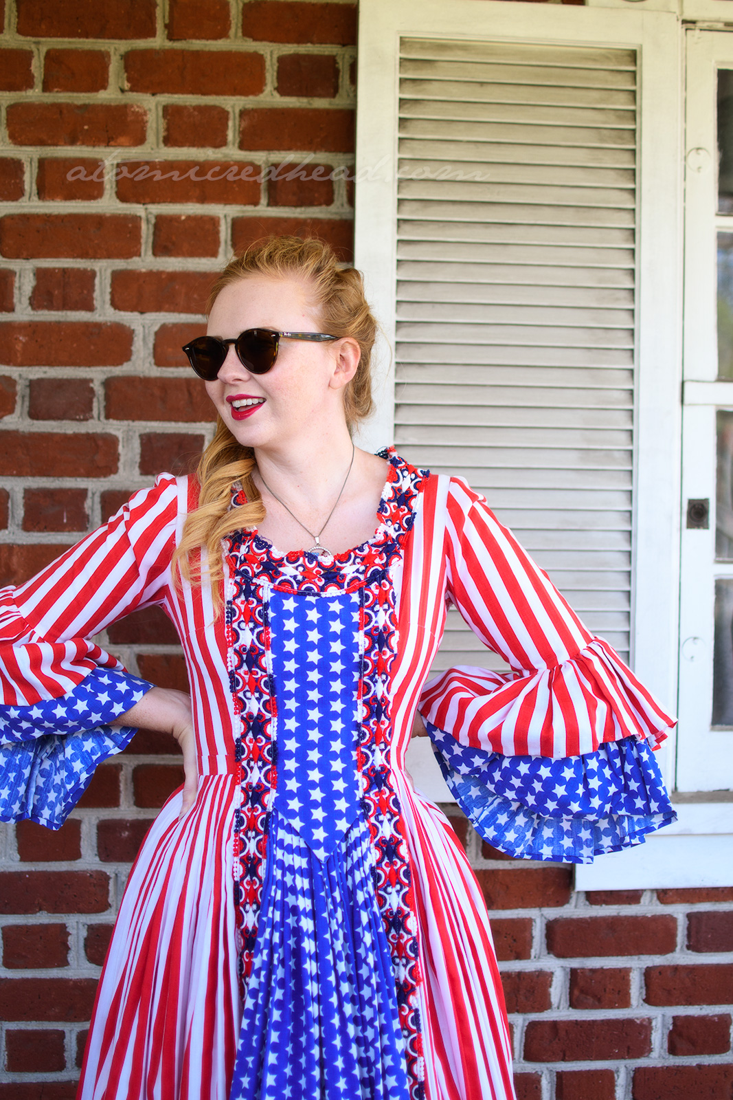 Star Spangled Gal Atomic Redhead - Geometric Patterns - Professional Full HD Collection