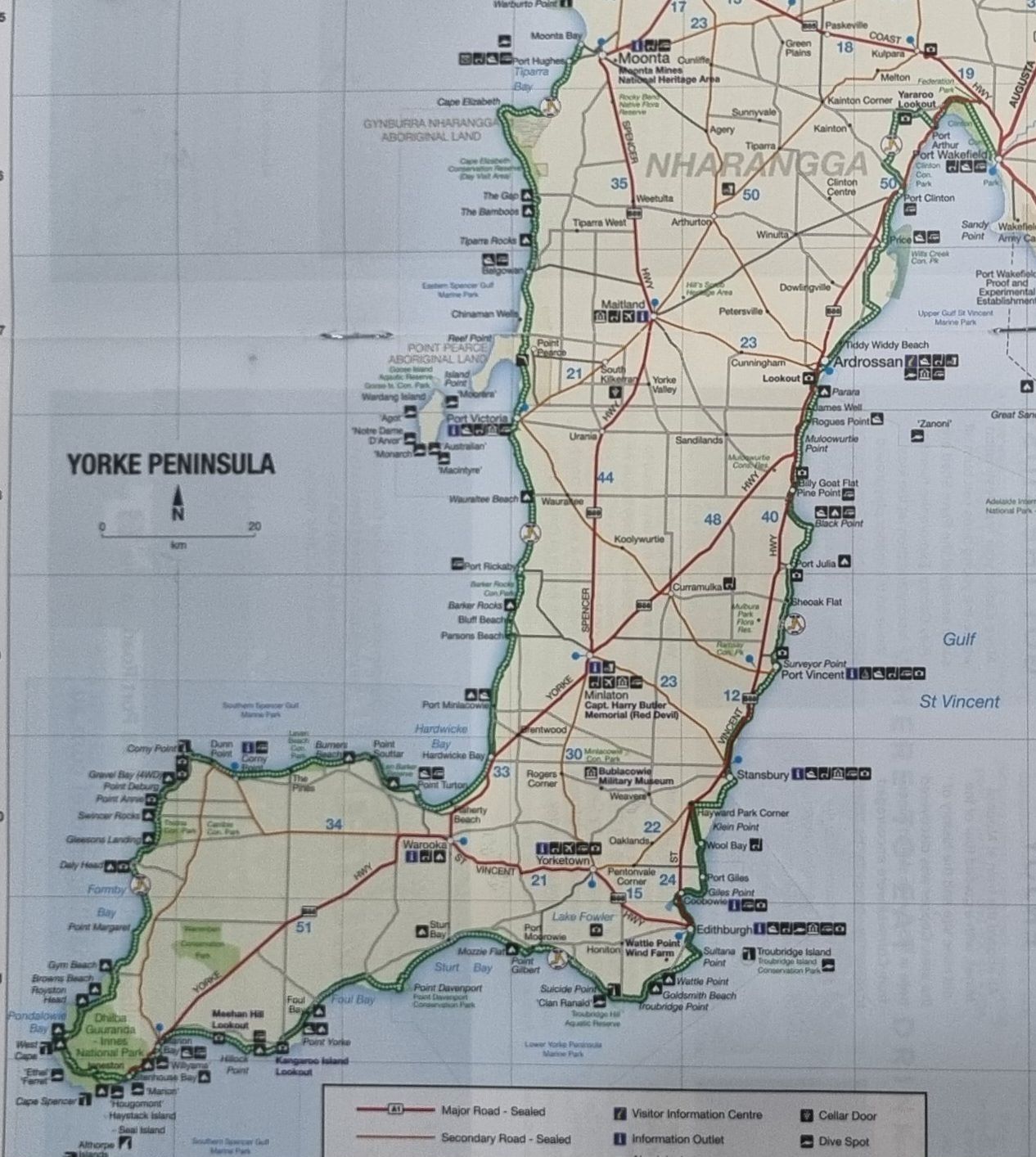 Yorke Peninsula Australian Walkabout Map.