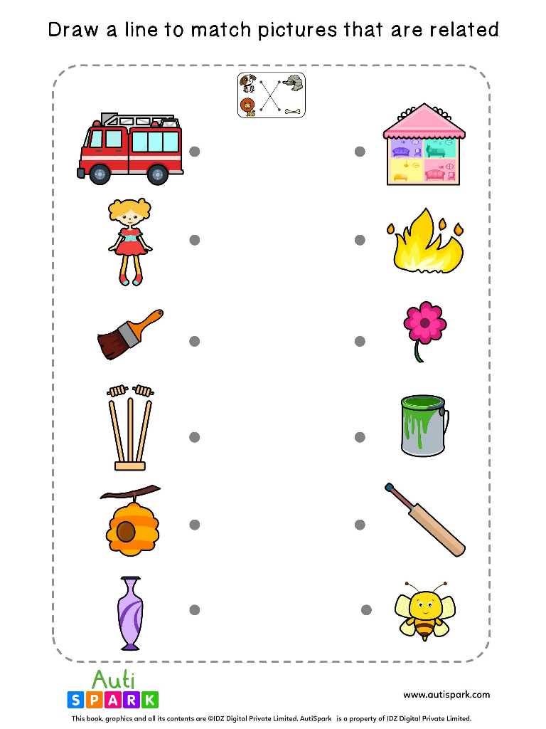 Free picture matching worksheet