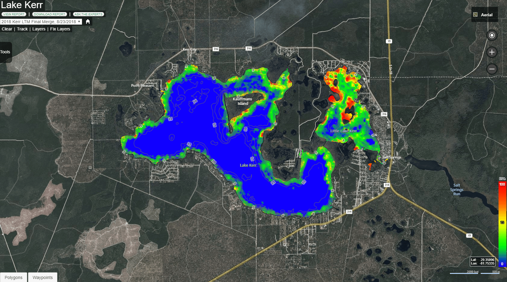 New BioBase Feature Alert Google Earth Imagery Exports BioBase Lake Kerr18 BioBase 