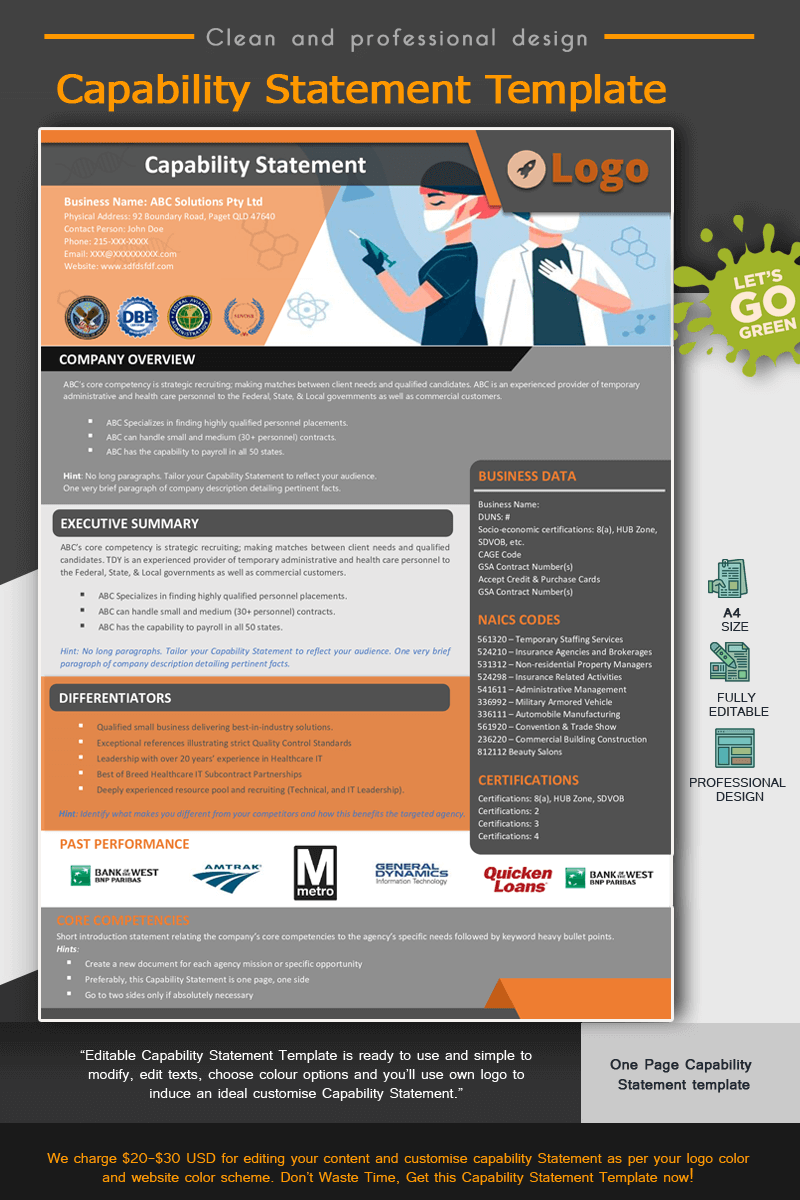 Logistics Capability Statement Template Powerpoint Google Docs - High Resolution Colorful Illustrations for Desktop