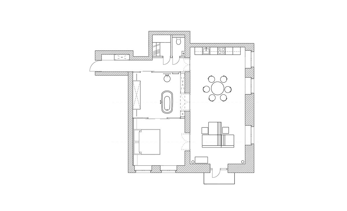 picture Bed Floor Plan 1 bed floor plan interior design ideas