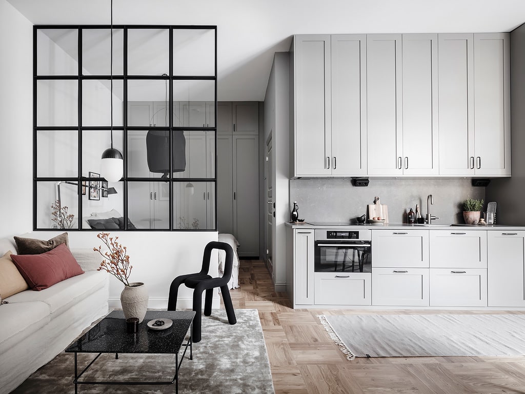 Smart Studio With A Glass Partition Coco Lapine Designcoco Lapine Design