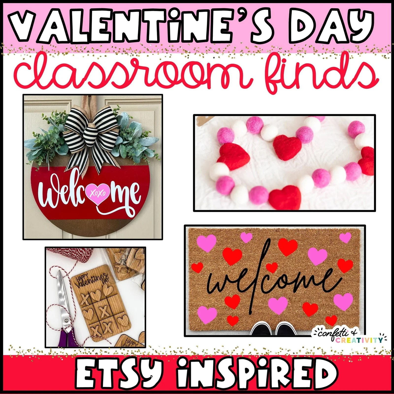 5 beautiful classroom decorations for valentine's day from etsy