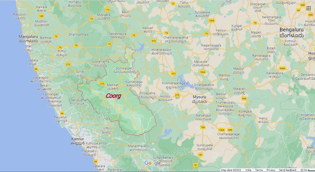 Coorg Map Currylines Caroline S Coorg Map 