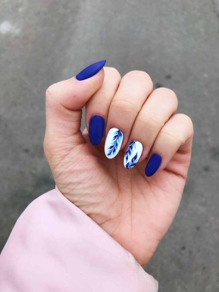 pix Imagenes De Uñas Azul Rey Con Blanco disenos de unas