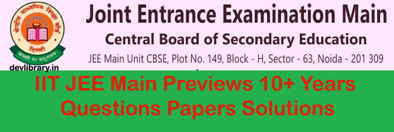 Solutions For Iit Jee Main Question Paper 2005 2019 Dev