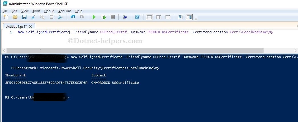 Create Custom Name Self Signed Certificate Using Powershell Powershell - Best Minimal Illustrations in 8K