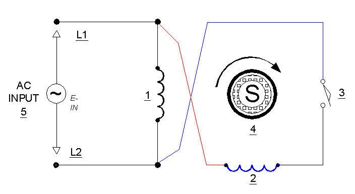 Wiring diagram ac motor reversing switch